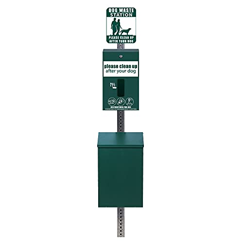Standard Dog Waste Station/MittN Bag™ System_Square Can(Matte Green)