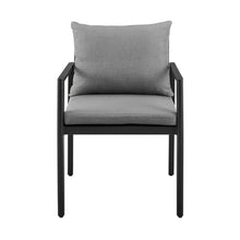 Armen Living Cayman 19" Aluminum Outdoor Dining Chair in Gray (Set of 2)