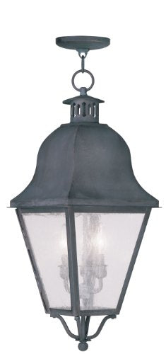 Livex Lighting 2557-61 Amwell 3-Light Outdoor Hanging Lantern, Charcoal