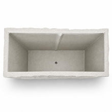 Rock Texture Rectangular Polystone Planter Box, White, 32.7 x 13 x 28.3 in
