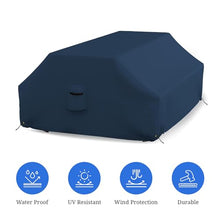 Covers & all Picnic Table Cover, 12 Oz Waterproof UV & Weather Resistant Protector, Outdoor Patio Table Bench Outside Furniture Cover with Air Vents & Drawstrings (98”L x 63”W x 37”H, Blue)