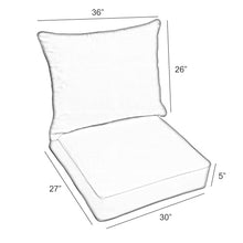 Sorra Home Boucle Snow Outdoor Knife Edge Deep Seating Pillow Set 30 in W x 27 in D x 5 in H Cushion, White 9 Pound