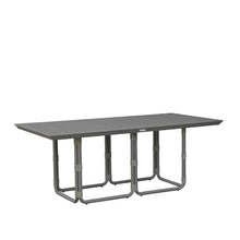 Armen Living Dorado 79 in. Rectangular Outdoor Dining Table in Gray with Aluminum Top and Metal Trestle Base