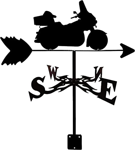 AMITVA House Decor Wind Vane Roof Weather Vane Garden Mount Yard Decoration Stainless Steel Weathervane Farm Retro Durable Outdoor Wind Direction Indicator Measuring Tool-Motorcycle