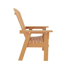 WO Outdoor Adirondack Dining Chair Table 7 PCS Set Retro Aesthetic Furniture for Outside Restaurant Dining, Home, Balcony, Terrace, Lawn, Pool, Deck, Garden (Teak)