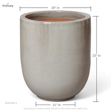 Emissary Gray Stoneware Round Planter 19.5in. L x 23in. H