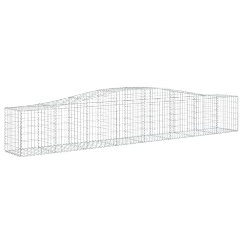 Arched Gabion Baskets 2 pcs Galvanized Iron for Outdoor & Indoor Plants White Black
