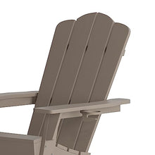 Flash Furniture Newport Adirondack Chairs with Cup Holders, Weather Resistant Poly Resin Adirondack Chairs, Set of 4, Brown