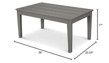POLYWOOD® Newport 22" x 36" Coffee Table, Slate Grey