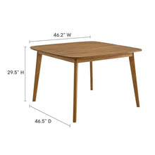 Modway Vienna Outdoor Patio Teak Wood 46 Inch Square Dining Table in Natural – Weather-Resistant Breakfast Table with Rounded Corners – Bistro Table for 4 People – Small Outdoor Dining Table