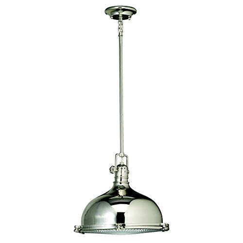 Kichler 1 Light Pendant - with Vintage Industrial Inspirations - 12 inches Tall by 13.25 inches Wide-Polished Nickel Finish -
