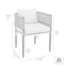 Armen Living Alegria Outdoor Patio Dining Chair Set of 2 Light Grey