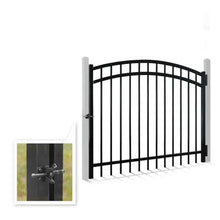 Fencer Wire Heavy Duty Arched Decorative Fence Gate, 4FT Height x 5FT Width Outdoor Fence Gate, Outdoor Anti-Rust Metal Steel Gate for Fencing Barrier, Garden Gate with Gate Lock
