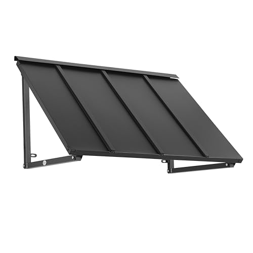 Awntech Houstonian Open-Side Fixed Awning, 44" W x 24" H x 24" D, Black