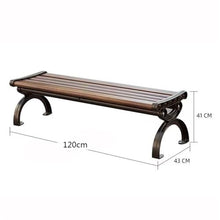 VHDY85KA Park Brown Aluminum Park Outdoor BenchOutdoor Leisure Backless Bench Entryway(Small)