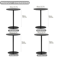 Whnoorher Bar Table Round High Pub Table Cocktail Tables for Parties Dining Room Living Room and Wedding Coffee Shop with Metal Frame - Black A(Black,A-70x70x104cm)