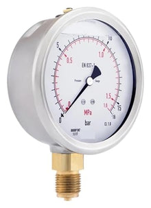 Zorlun Original EN837-1 Oil-Filled Flush Pressure Gauge 213.53.100mm Dial(25bar 2.5MPa)