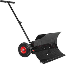Snow Shovel Snow Pusher with Anti-Skid Wheels Adjustable Handle|Driveway Or Pavement Snow Removal Tool Snow Pusher (Size : Medium) (Size : S)