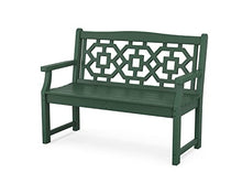 Martha Stewart Chinoiserie Garden Bench Green - 2-Person Outdoor Patio Bench - HDPE Dock Seating - Classic Decorative Backyard Furniture - 47.5" Wide Garden Seat for Porch, Deck & Lawn