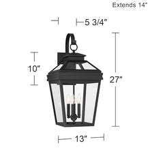 Stratton Street 27" Black Traditional Outdoor Lantern Wall Light Fixture