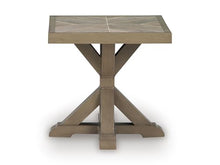 Signature Design by Ashley Carmel Bay Outdoor Square End Table, Beige, Patio Accent Table with Porcelain Top