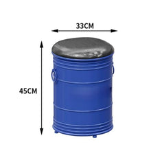 TBJEN Outdoor Club Bistro Bar Sets,Round Metal Paint Bucket Footstool, Furniture, Set, Patio Table and Chair 4 Pieces,Personalized,Industrial Style,Commercial(D)