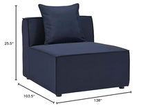 Modway EEI-4385-NAV Saybrook Patio Upholstered 6-Piece Sectional Sofa in Navy