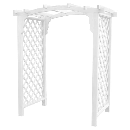 Keystone Amish Co. Newberry Pressure Treated Pine Garden Arbor, Heavy Duty Outdoor Archway Trellis, Amish Crafted, Made in USA, 4-Foot, White Paint