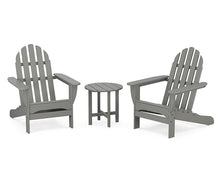 POLYWOOD PWS417-1-GY Classic 3-Piece Chair Side Table Adirondack Seating Set, Slate Grey