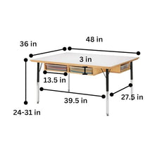 Jonti-Craft Kids Classroom Table with Storage and Clear Bins, Adjustable Height 24-31 Inches, White