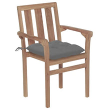 KUTYWEXFM 8-Piece Solid Teak Patio Dining Chairs with Cushions Stackable