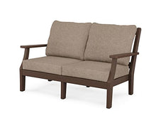 Martha Stewart Chinoiserie Deep Seating Loveseat Mahogany Spiced Burlap