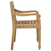 Molumvel 6 Pcs Batavia Dining Chairs Set, Solid Teak Wood Garden Patio Chairs with Beige Cushions, Weather Resistant Outdoor Seating for Backyard Deck