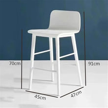 hezhuhe2258 Bar Chair White High Stool Bar Restaurant Household Wooden Chair Multi-Size Optional(Large)