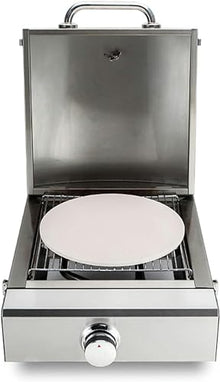KUYBTU Outdoor 10" Pizza Oven, Stainless Steel Tabletop Pizza Oven,Propane Gas Fired, with Baking Stone and Shelf, Large-Capacity Pizza Drawer Toaster Oven, for Bakery Western R