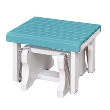 Outdoor Escape Blue Gliding Ottoman, Heavy-Duty All-Weather HDPE Footrest, Stainless Steel Hardware, Stable Outdoor Furniture