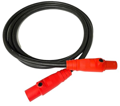 2/0 AWG Black Type W Generator Power Cable Rated for 300 Amps, Male/Female Series 16 Camlocks, Power Cord (RED, 100 FT)
