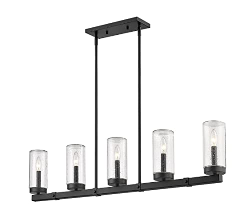 Z-Lite 589-5L-BK Marlow Outdoor Pendant, 5-Light 300 Total Watts, Matte Black