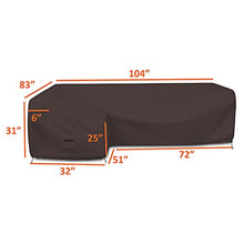 Patio Sectional Sofa Cover 18 Oz - 100% Waterproof & Weather Resistant PVC Coated 83" x 104" x 31" x 32" L Shape Sofa Cover for Indoor/Outdoor (Left Side Sofa, Coffee)