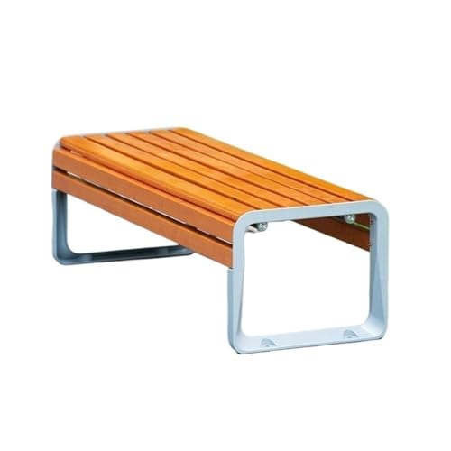 VHDY85KA Park Park ChairOutdoor BenchStainless Steel FrameWooden Seat PlateRest Area Entryway(Medium)