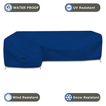 Covers & all Patio Sectional Sofa Cover 18 Oz - 100% Waterproof & Weather Resistant PVC Coated 108" x 140" x 30" x 30" L Shape Sofa Cover for Indoor/Outdoor (Left Side, Blue)