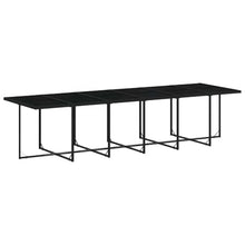 KGCRYUWED 17-Piece Outdoor Dining Set for 16, Black PE Rattan Garden Table with Cushioned Chairs and Stools, Weather-Resistant Patio Furniture for Backyard Gatherings