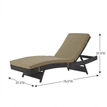 Outdoor Escape Brown Outdoor Patio Chaise Lounger with Cushioned Seat, Weather-Resistant Frame, 37.5 Inch High, Backyard Poolside Lounge Chair