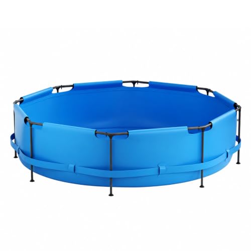 Round Above Ground Pool, Steel Frame Swimming Pool for Backyard Family Fun