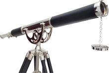 Antiqueex Nautical Vintage Brass Marine Telescope Silver Finish 65''