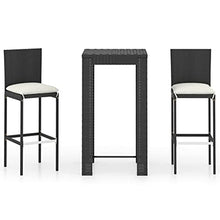 KUPTYERFG Garden Bar Table Black PE Rattan Outdoor Bistro High Top Table with Powder-Coated Steel Frame for Patio Backyard Balcony Square Dining Table 23.8 x 23.8 x 43.5 Inches