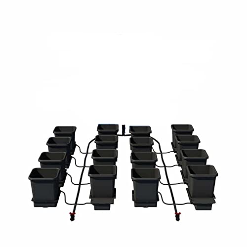 AutoPot 16 Pot System with 3.9 Gallon Pots and NO Flexi Tank - Self-Watering Gravity-Fed Hydroponic Indoor System, Black