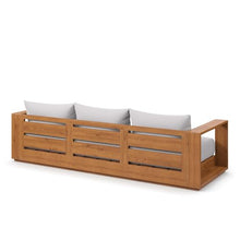Modway Tahoe Acacia Wood Outdoor Patio Sofa in Natural Light Gray with Weather-Resistant Cushions - Ideal as a Porch Couch or Sunroom Sofa