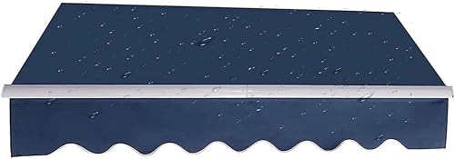 WZUOPG Manual Retractable Awning Door Window Awning Shelter Outdoor Canopy Home Deck Canopy with Manual Crank Handle（Frame Included ）