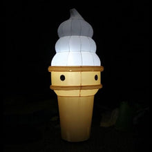 YBZCHLM Giant Inflatable Ice Cream Cone with Lights Khaki & White 10Ft H